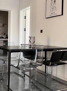 0J岩餐桌加板大小型家用饭桌户长CO56方形现代底简约餐桌板椅子组