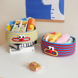可爱桌面收纳筐香肠嘴棉线文具零食玩具杂物储物盒怪兽装饰整理篮