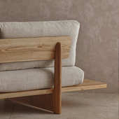 寂宿沙发民木沙发风原木靠背白蜡侘实木双人公寓小户型懒人沙发