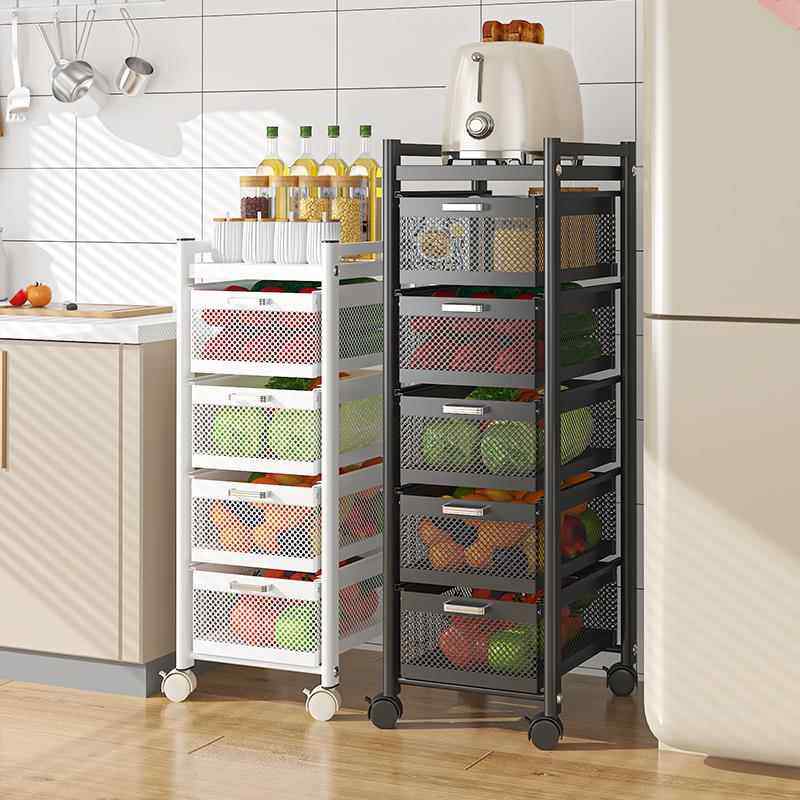 厨房蔬菜置物架落地多功能放菜篮子收纳储物柜多层窄款夹缝小推车,厨房/烹饪用具,果蔬置物架/篮/框,淘宝优惠券,粉丝福利购,淘宝优惠卷