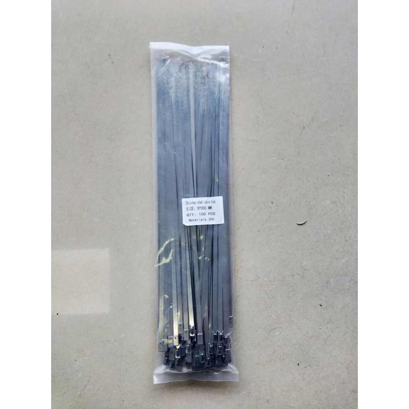 厂家批发304不锈钢扎带 自锁式白钢船舶4.6*300金属扎带