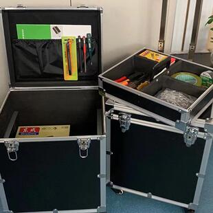 铝合金机柜航空箱带轮子便捷手提工具箱功放机大号仪器设备运输箱