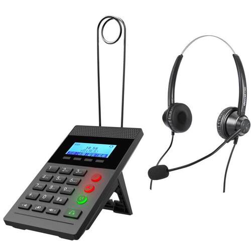 伶声A10呼叫中心专用IP话机耳麦电话2条SIP线路A10（A10+F75
