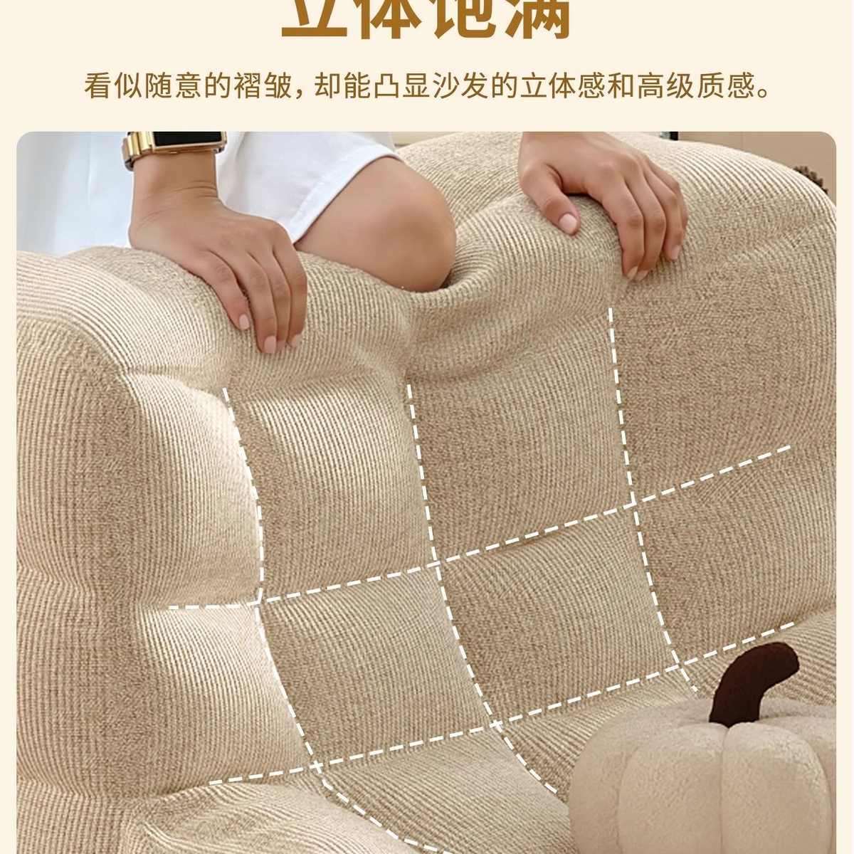 沙发椅网红可躺可睡单人沙发休闲沙发懒人沙发华夫格客厅阳台单人