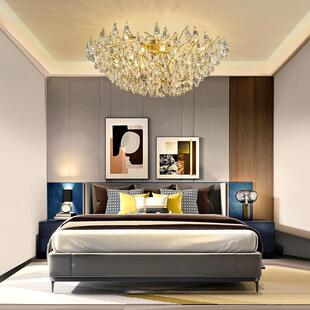 现代轻奢水晶灯客厅灯奢华高档创意法式 设计师房间卧室灯吸顶灯