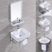 洗脸盆 式 支架盆出租房洗手盆套装 卫生间简易洗手盆工程多款