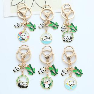Panda keychain couple pendant bag creative hanging ornaments