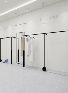 服装店展示架落地式黑色侧挂男女装童装货架陈列架子铁艺衣服架子