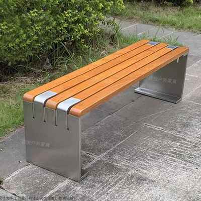 户外不锈三钢长凳子菠萝格防腐塑木TY-D808A木椅外人长条凳室公园