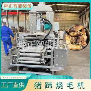 猪蹄烧 燎590烧毛设备 猪蹄带自毛动毛机 皮五花肉猪耳朵燎连续式
