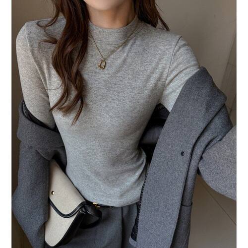 Imitation cashmere small stand collar long sleeved base