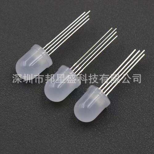 厂家供应 f10全彩RGB 四只脚高亮发光二极管10mm 直插led灯珠