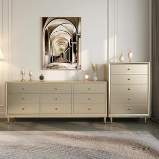 实木五斗柜卧室斗柜储物柜客厅靠墙置物柜轻奢简约杂物柜床尾柜子