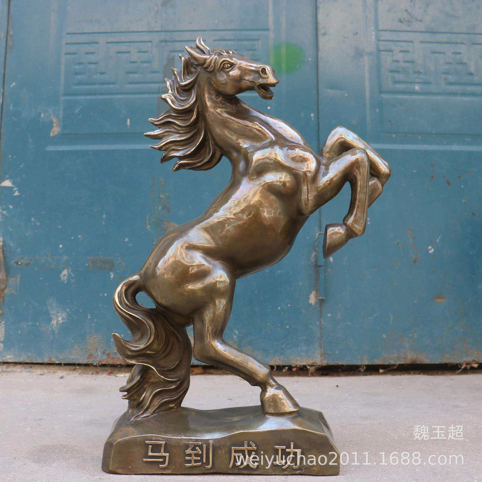 厂家纯铜马摆件仿古立马跃马家居大号马到成功客厅公司装饰品