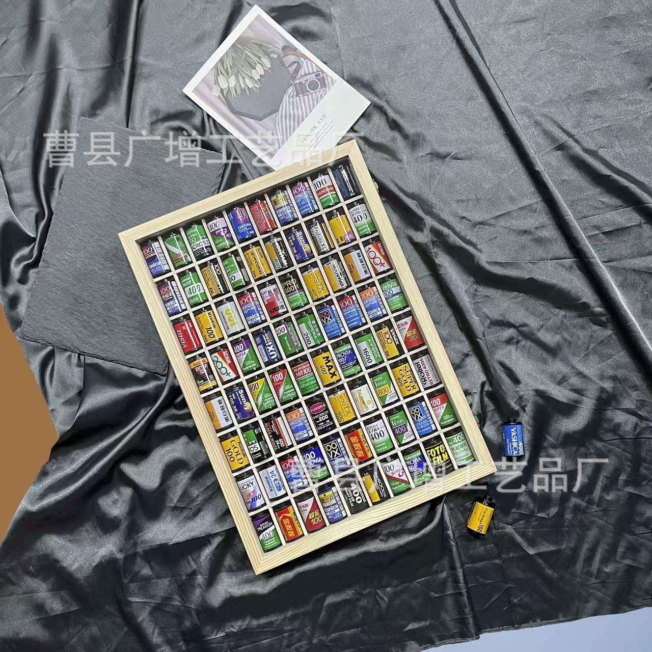 跨境木制胶卷相框收纳盒胶卷壳胶卷暗盒木质创意收藏展示盒装饰框