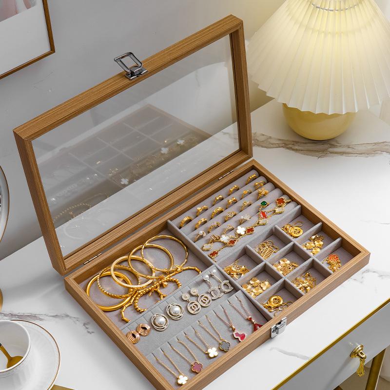 首饰收纳盒戒指项链防尘展示盒耳环耳钉手镯珠宝盒饰品整理首饰盒