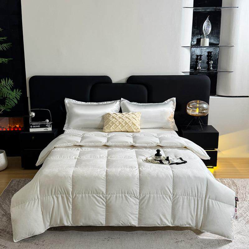 柔顺瑰华提花单层立体羽绒被套厂家半成品自充绒羽绒被壳