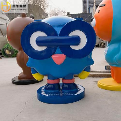 玻璃钢猫头鹰卡通动物雕塑制作公园林庭院景观玩偶落地装饰摆件