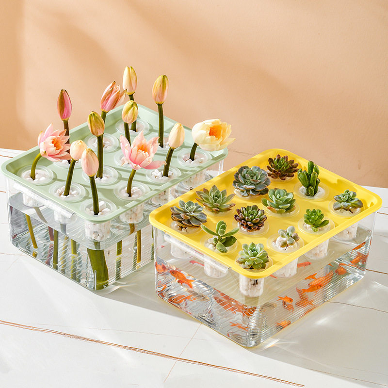 金鱼缸鱼缸透明塑料种植桌面缸