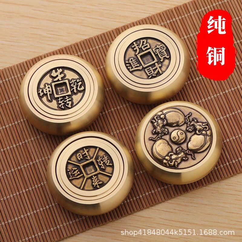 龙凤把把壶转转迷你小茶壶黄铜马上胡转转中式手把件打麻将品