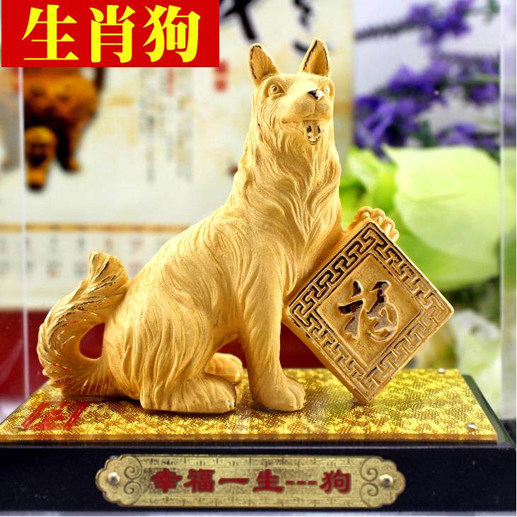 高档十二生肖金鼠牛虎兔龙蛇饰马猴鸡狗猪羊工艺品摆件客厅摆设猪