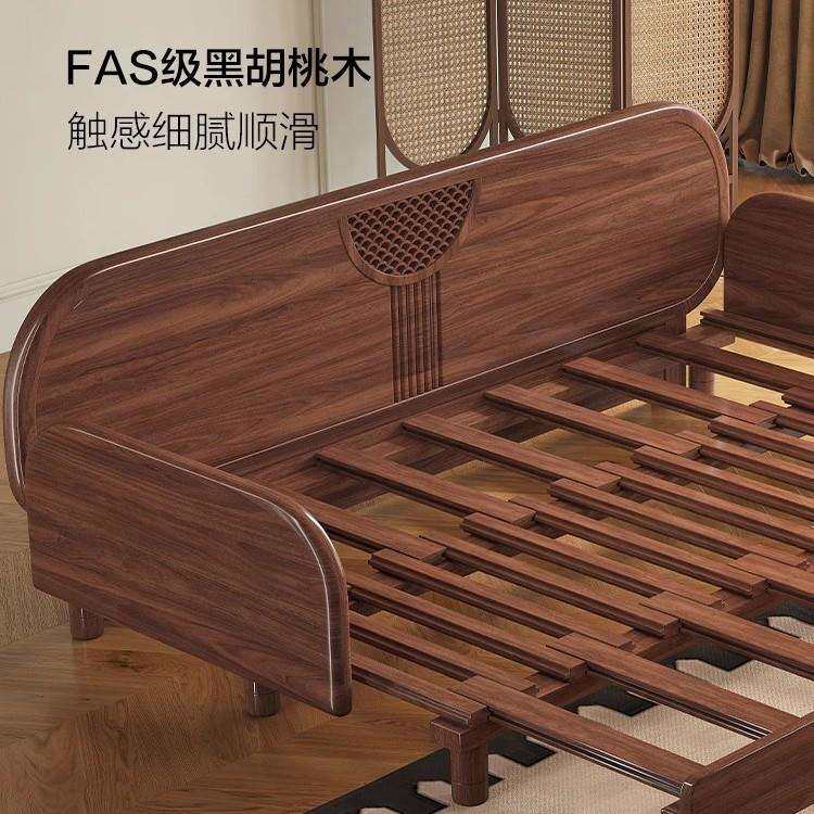 新中式实木2025新款沙发床一体两用黑胡桃木可折叠客厅阳台木拉床