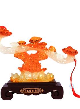 玉如意摆件现代客厅招财树脂工艺品电视柜酒柜装饰品摆件开业礼品