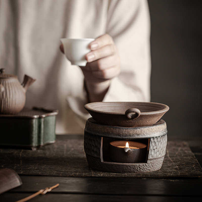 粗陶日式烘焙茶炉复古陶瓷茶叶提香器蜡烛加热底座暖茶醒茶道配件,餐饮具,茶具礼盒,淘宝优惠券,粉丝福利购,淘宝优惠卷