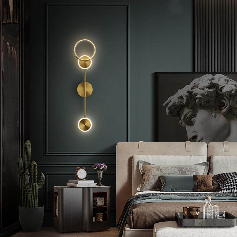 全铜壁灯卧室床头灯北欧客厅背景墙壁灯创意现代简约轻奢过道壁灯