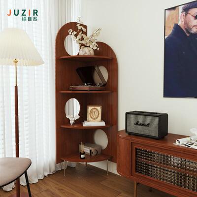 复古角柜转角置物架墙角三角柜转角柜墙角柜家用客厅小户型展示架
