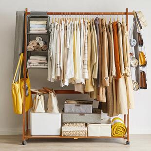 家逸实挂木衣帽架衣落地挂衣架多功能简易置架包架RF SM209物架立