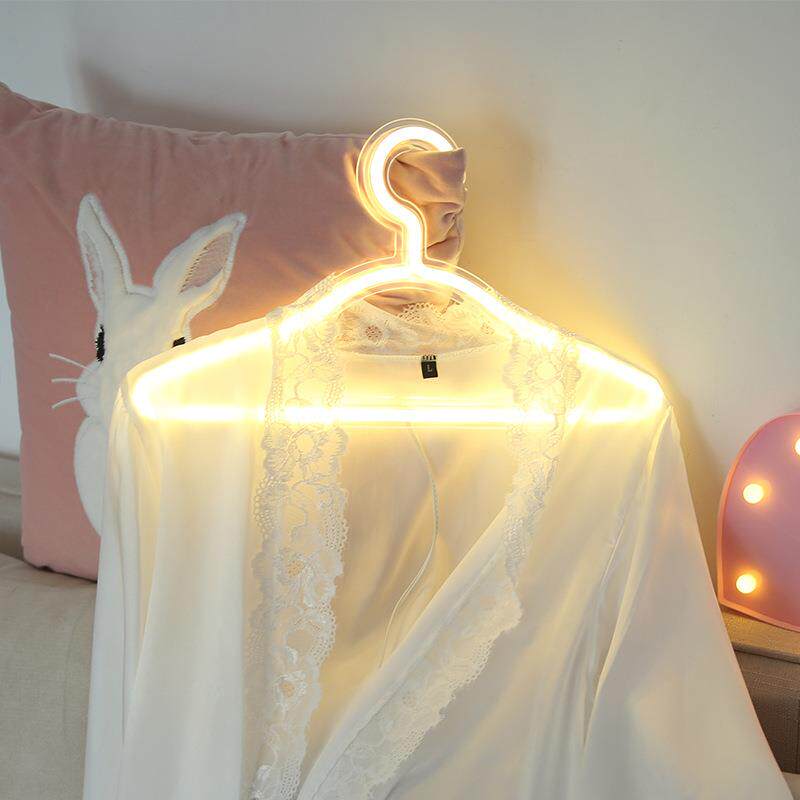 LED网红衣架造型灯霓虹灯卧室房间求婚浪漫布置婚纱装饰彩灯创意