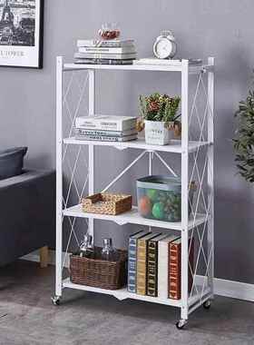 J5N免安物装折叠物架厨房落地置物架家用多LPF层储置推车储物架置