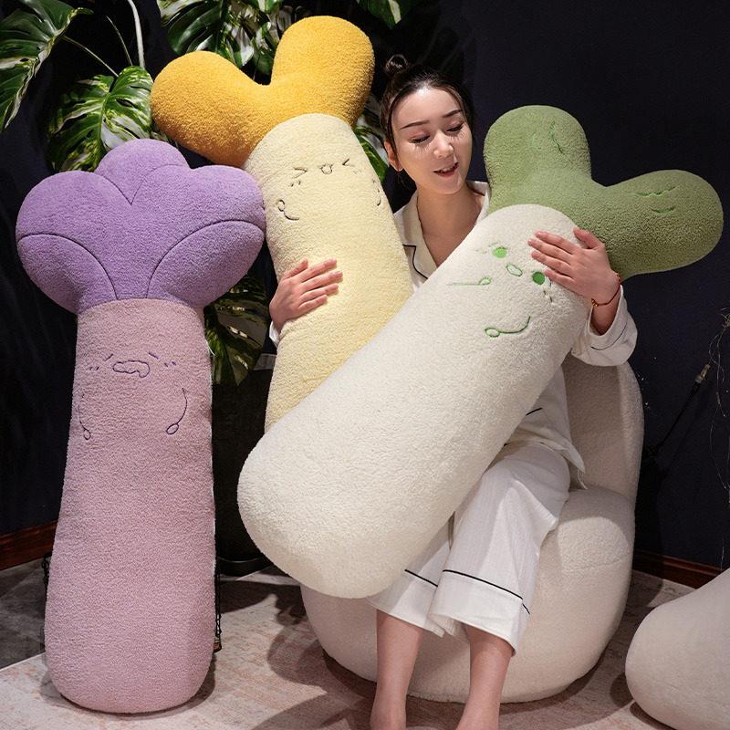 创意小苗长条抱枕女生睡觉专用床上夹腿侧睡枕头孕妇靠枕床头靠垫