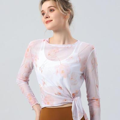 Mesh top, yoga clothes, sun protection and slimming cover