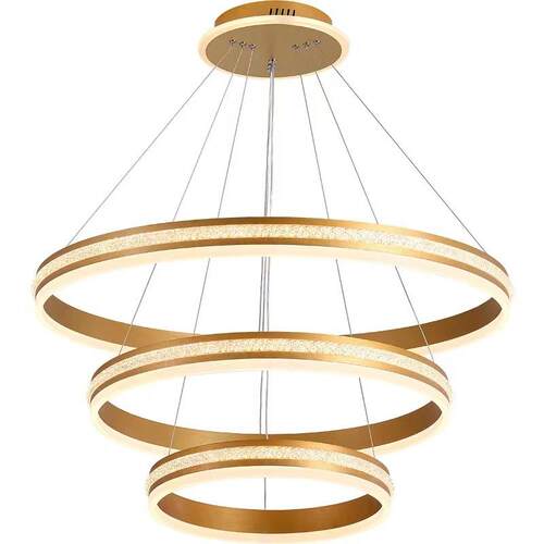 北欧现代简约铝合金圈圈吊灯卧室客厅餐厅别墅展厅复式楼LED灯具