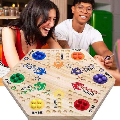 BoardGame4人6人木质棋盘派对游戏木质游戏游戏飞行棋
