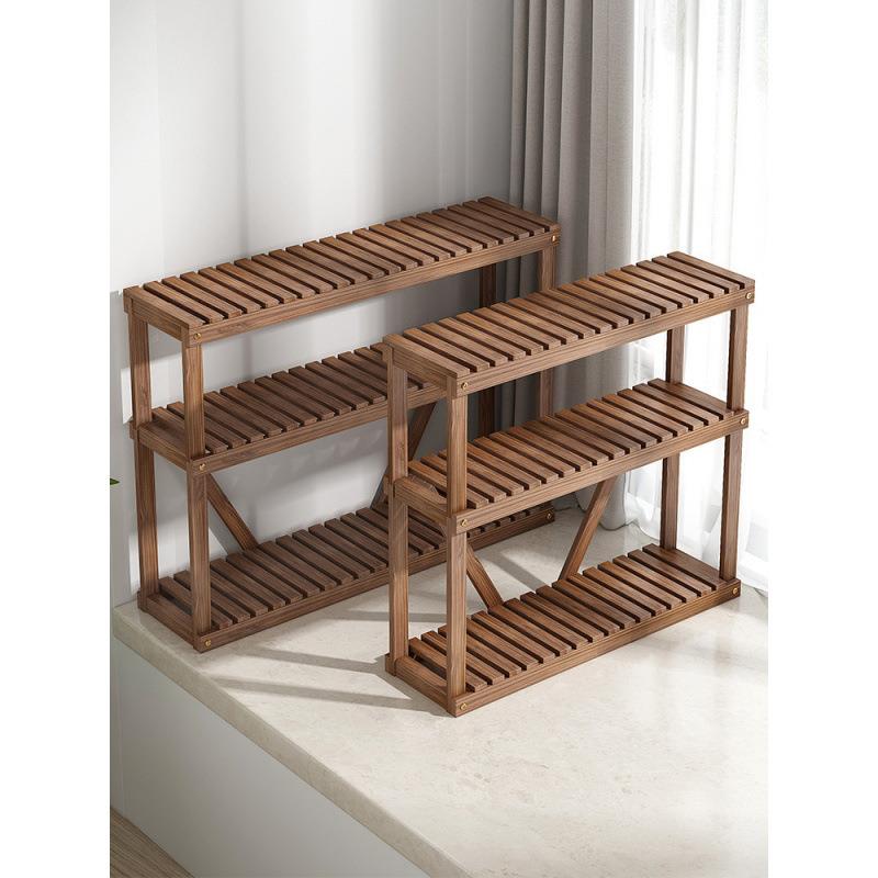 实木花架置物架阳台落地式客厅新款飘窗台多肉展示架桌面层架