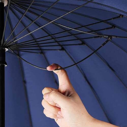 手动长柄双层24骨加固雨伞双人一键开手柄男士商务广告伞可加印LO