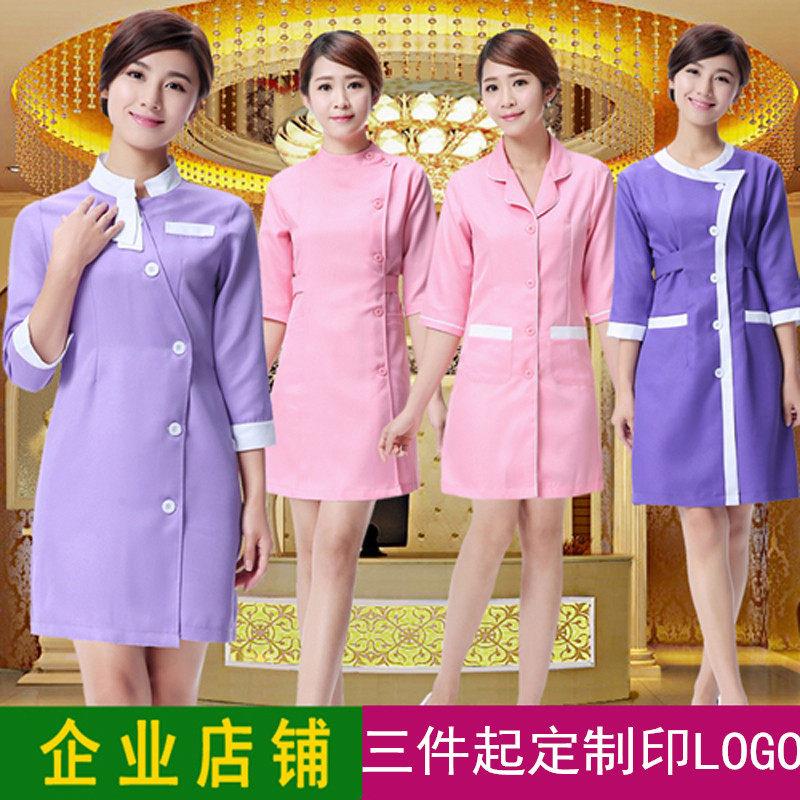 美容师工作服秋冬装美容院工作服护士服美容师服装洋装
