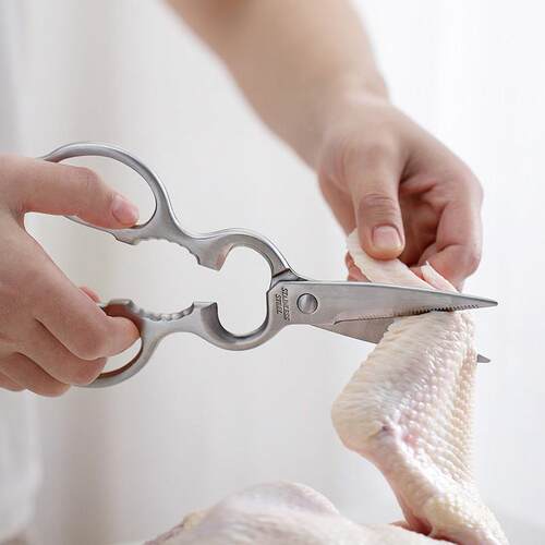 厨房剪刀日本下村家用不锈钢多功能强力杀鱼烤肉专用鸡骨食物剪子