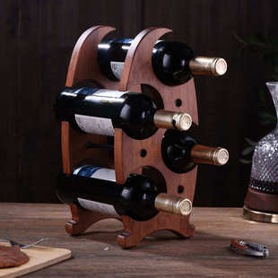 2024新款 桌面收纳四瓶创意红酒架电商源头厂家 欧式