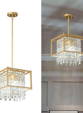 110vled吊灯卧室中山源头风餐厅轻奢客厅简约水晶 厂家美式书房