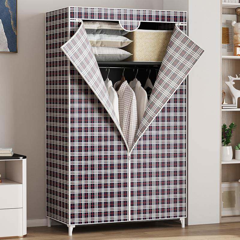 简易无纺布时尚衣柜储物空间家用卧室钢管组装收纳盒衣橱鞋架柜子