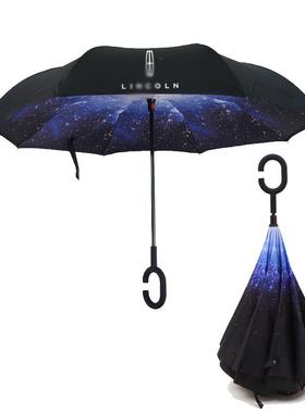 正品林肯汽车l伞高档 长伞柄防风超大高尔夫三lincon全自动折叠雨