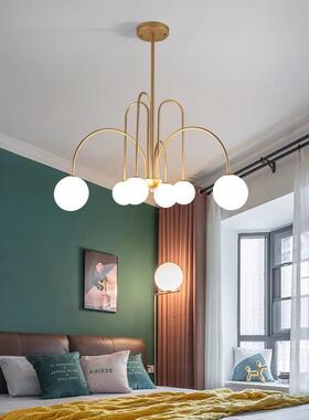 北欧现代简约客厅灯网个性用家447卧室餐厅灯饰红气大魔豆分子吊