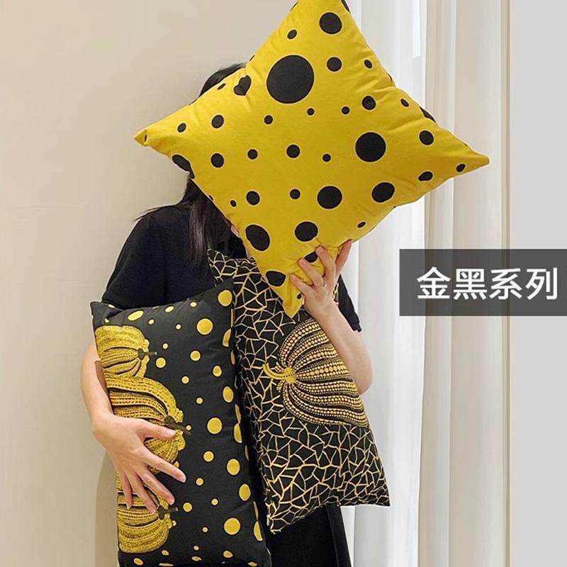 美式田园南瓜抱枕沙发床头客厅办公室靠垫轻奢靠背软包枕套不含芯