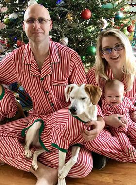 Christmas pajamas family set striped pyjamas Couples lovers