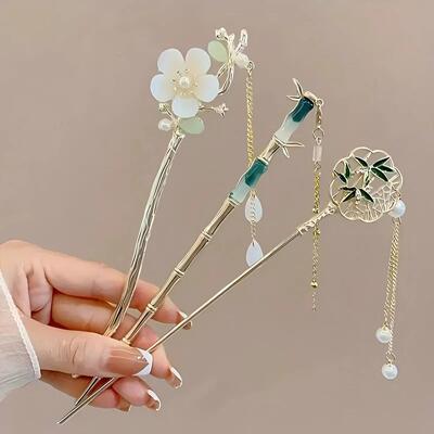 Elegant Chinese Style Hair Clip Tassel Hair Stick Traditiona