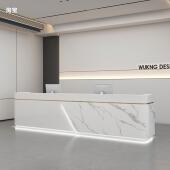 公司岩前台5554待台酒店服务锈钢烤漆台银台板大理石台吧桌